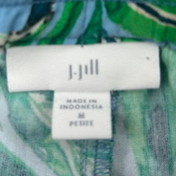 J.Jill Womens Medium Petite MP Tropical Leaf Print Rayon Drawstring‎ Shorts - Picture 7 of 16